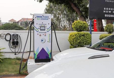 EV charging stations set up at commercial & passenger vehicle zones of Apollo Tyres by Tata Power 